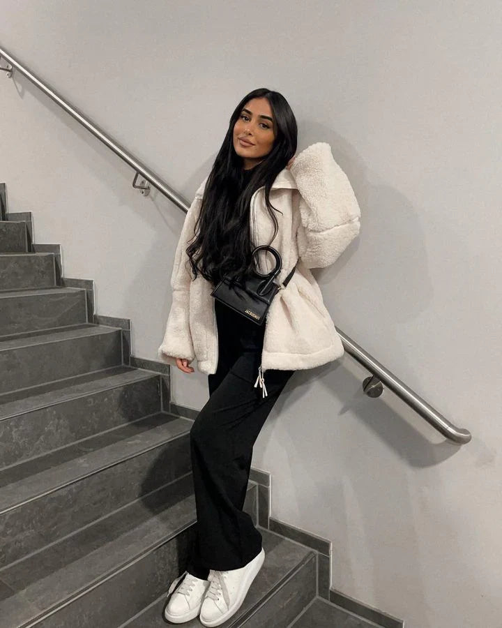 Léana – Manteau en Teddy Doux