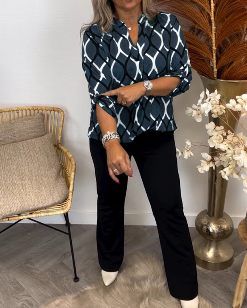 Camille – Blouse avec Imprimé Graphique
