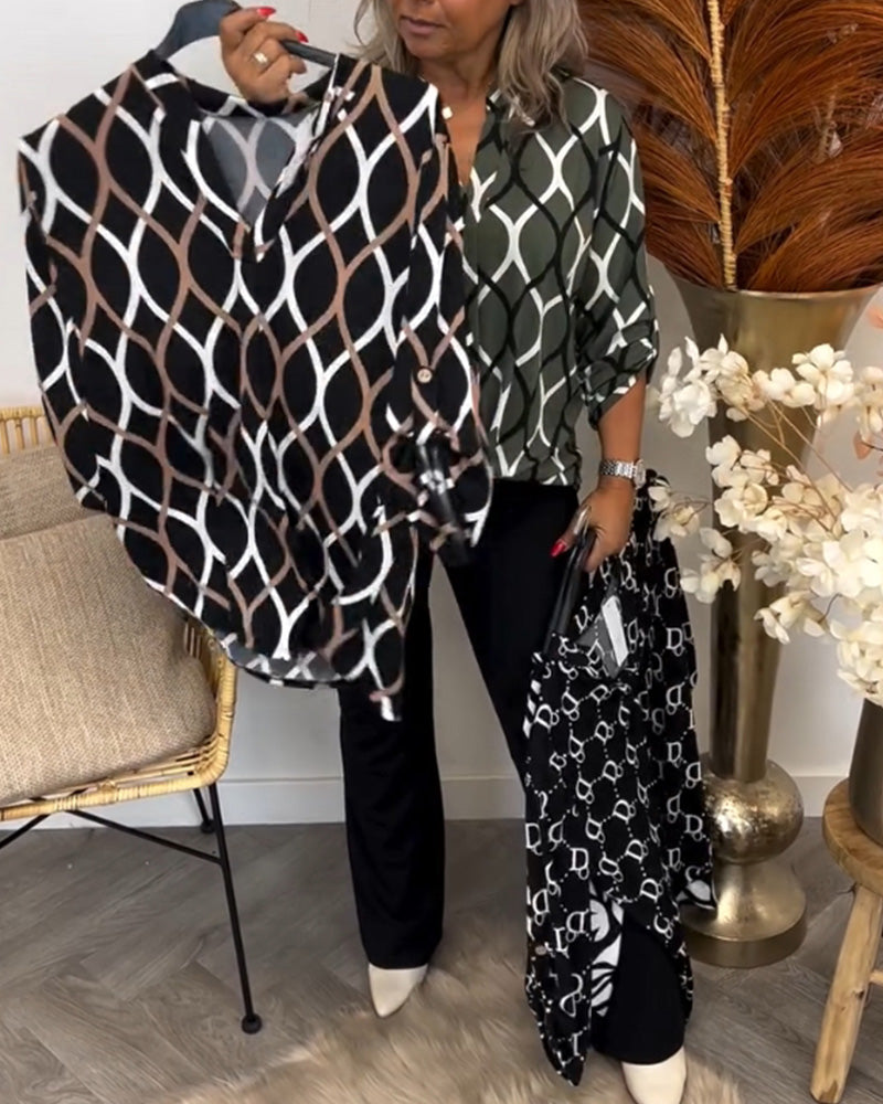 Camille – Blouse avec Imprimé Graphique