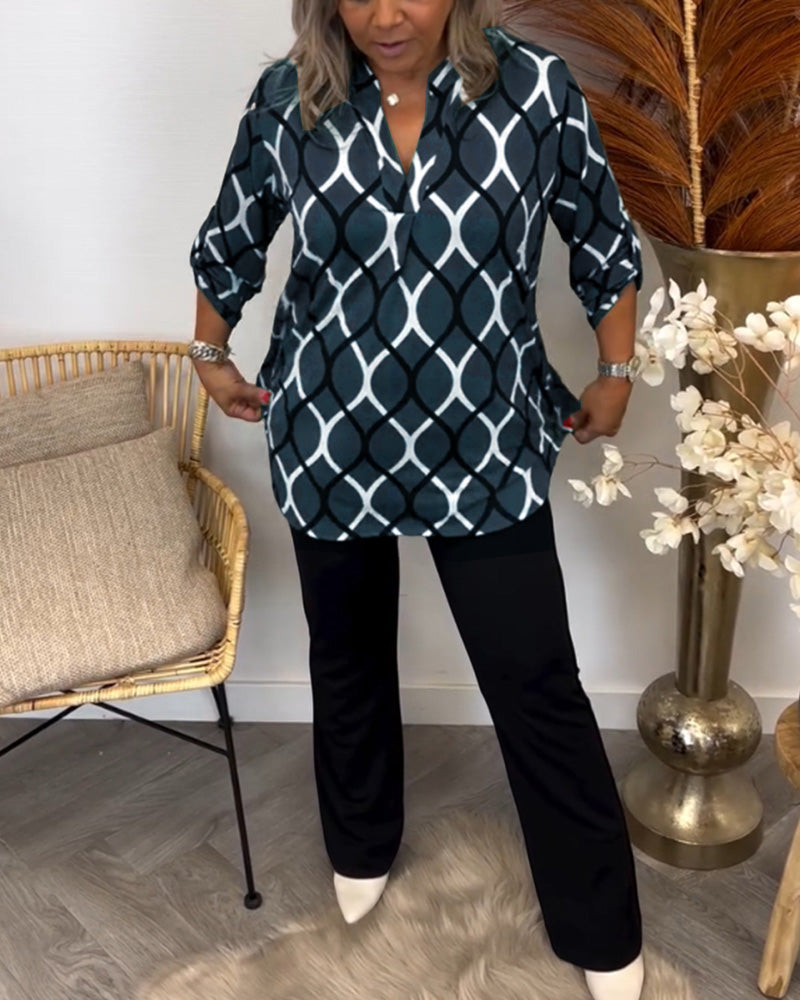 Camille – Blouse avec Imprimé Graphique