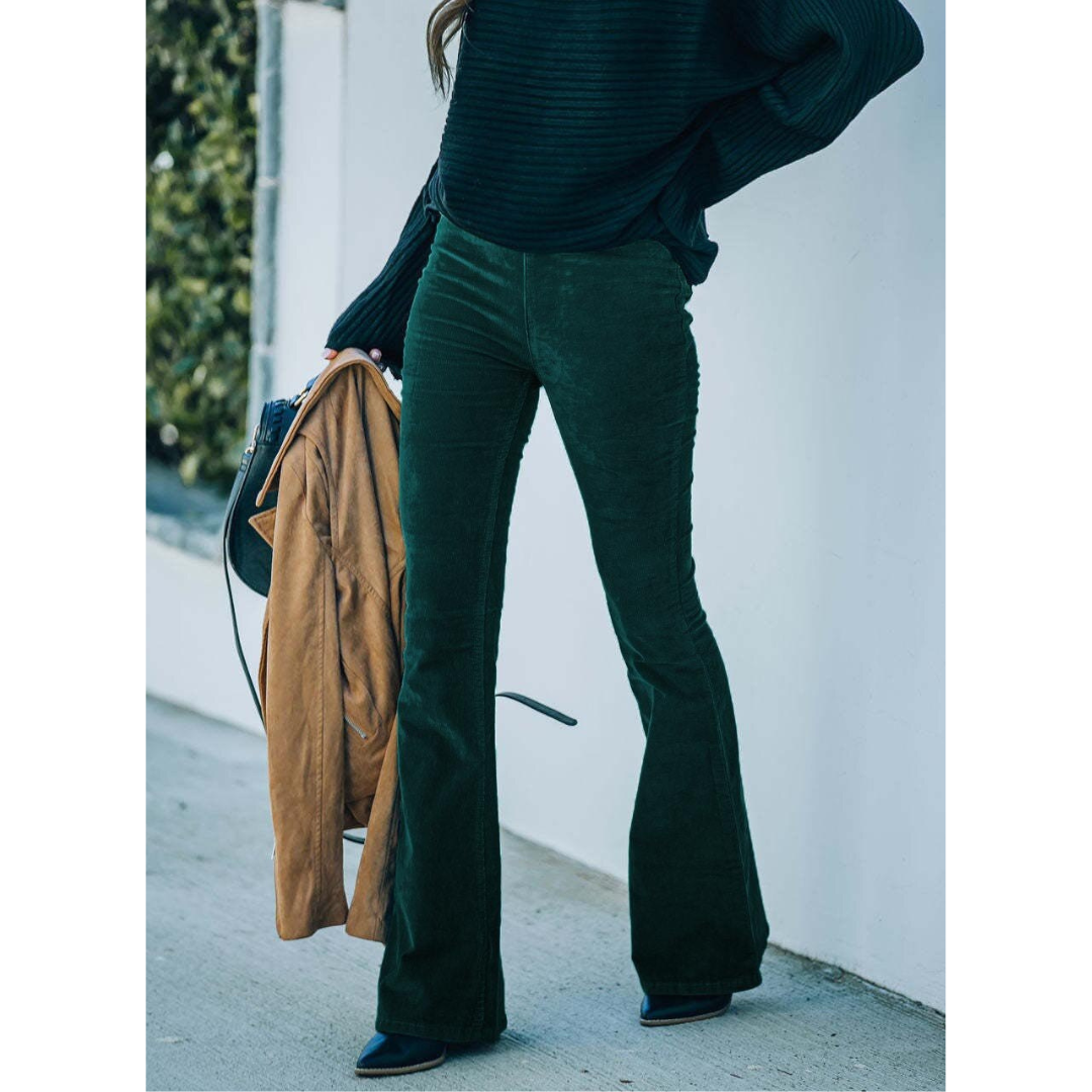 Estelle I Pantalons Flare en Velours Côtelé