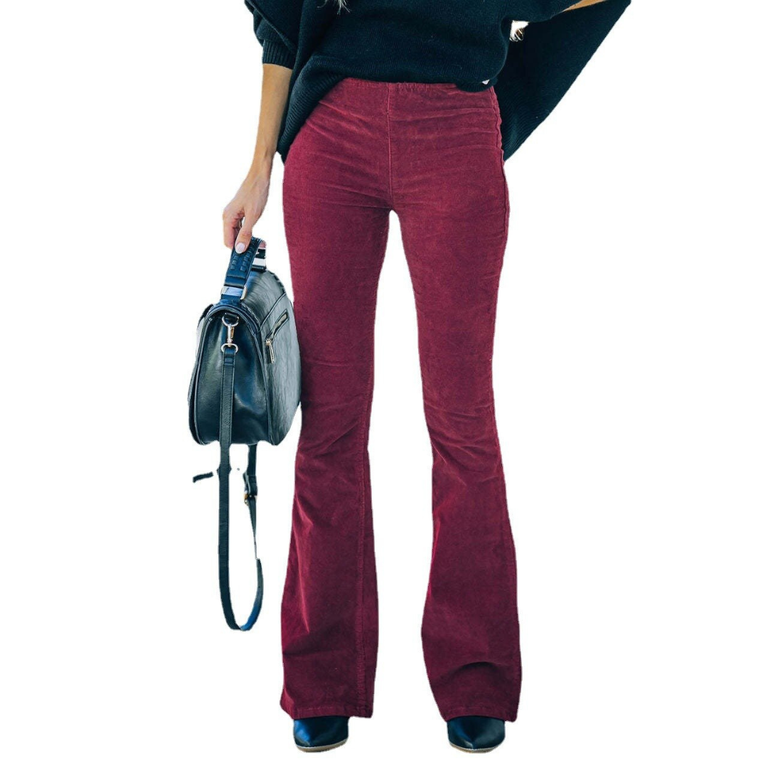 Estelle I Pantalons Flare en Velours Côtelé