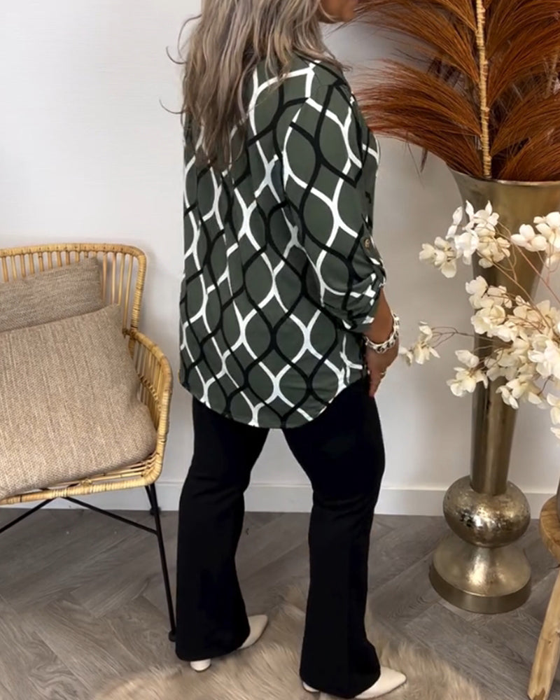 Camille – Blouse avec Imprimé Graphique