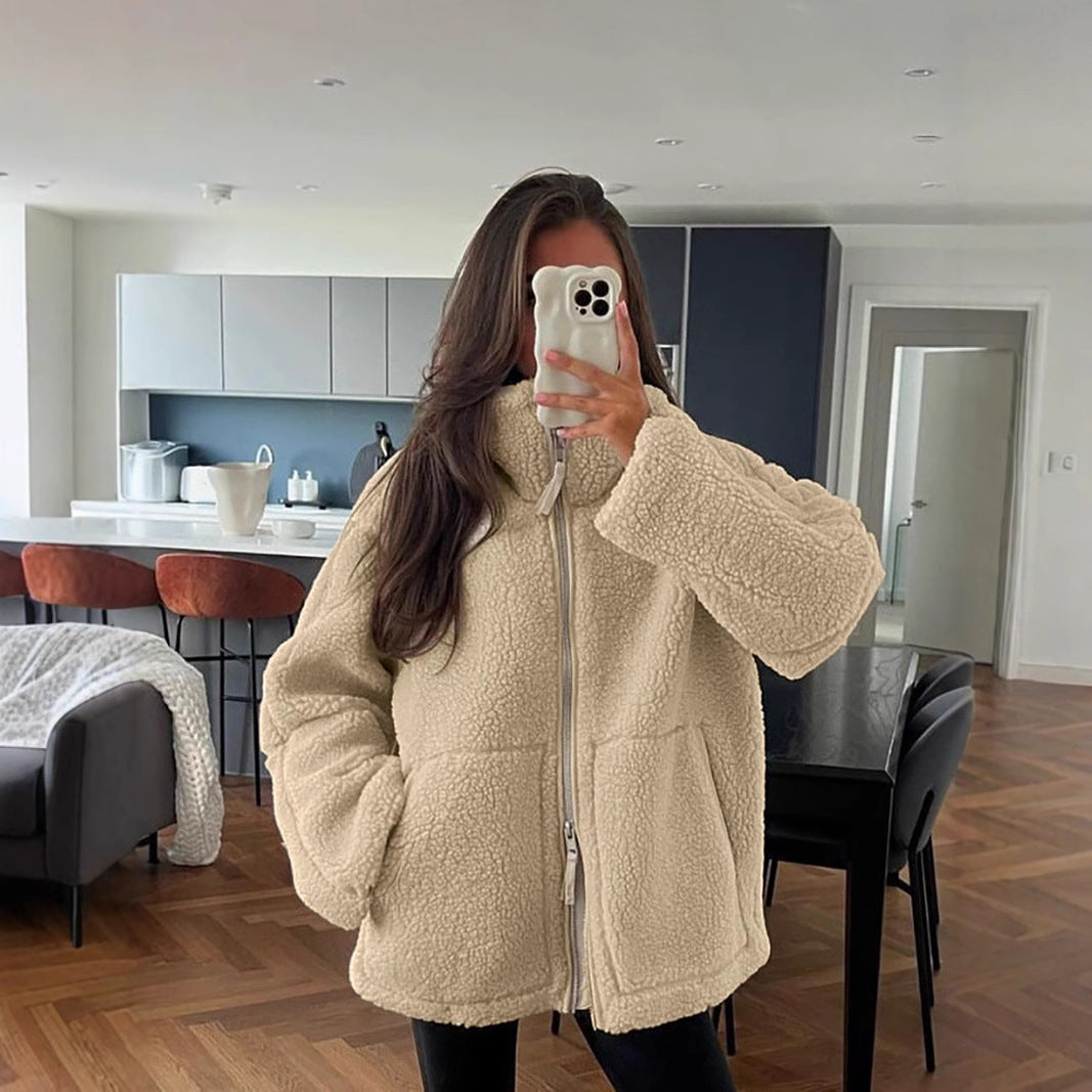 Léana – Manteau en Teddy Doux