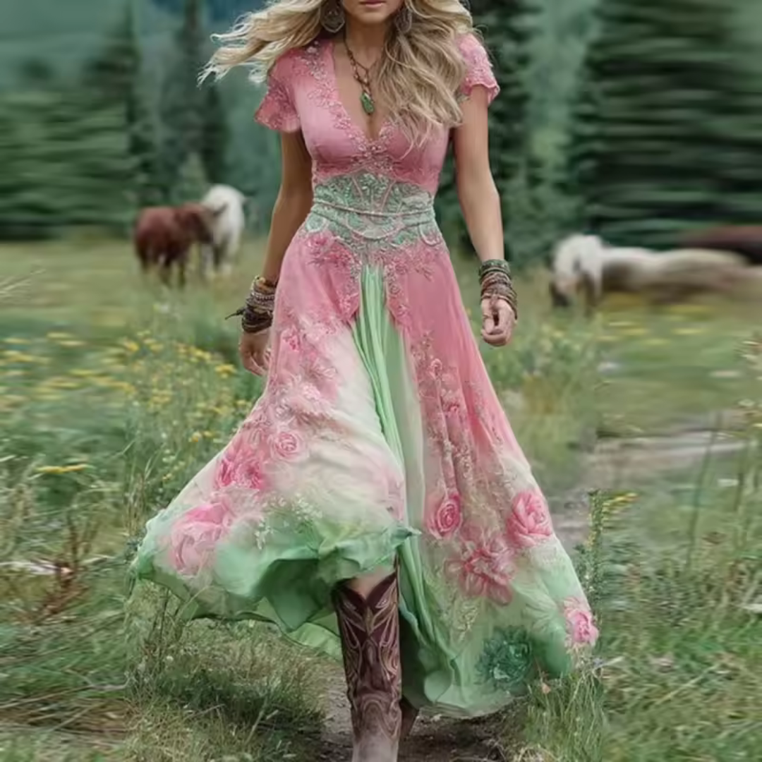 Celestine | Robe florale sur mesure et fluide