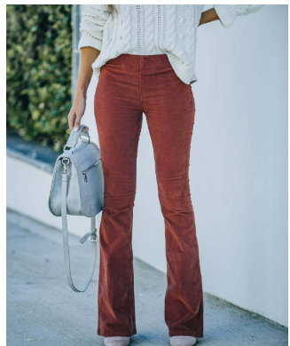 Estelle I Pantalons Flare en Velours Côtelé