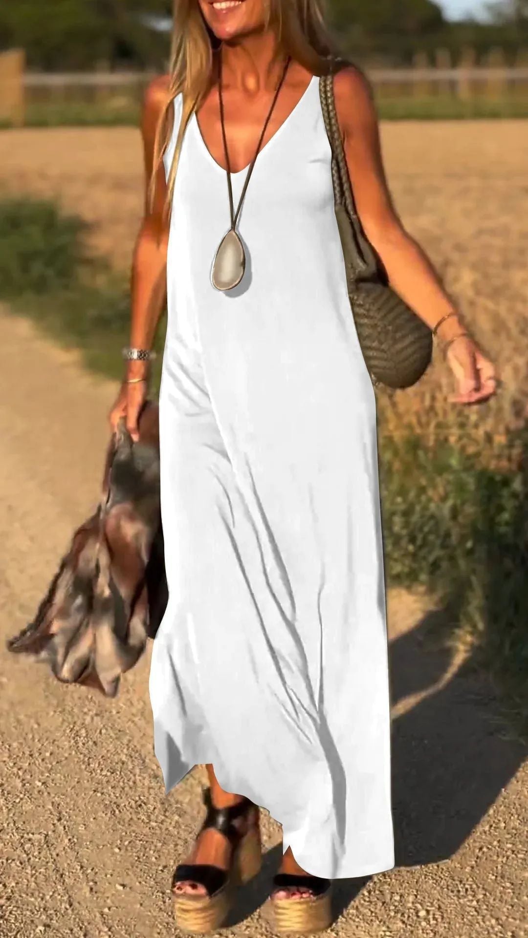 Evelyne - Élégant Robe Longue Sans Manches