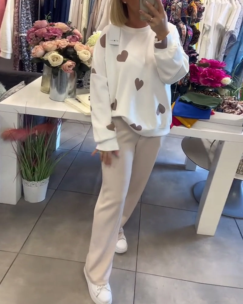 Mireille – Pull en mélange de coton avec des cœurs