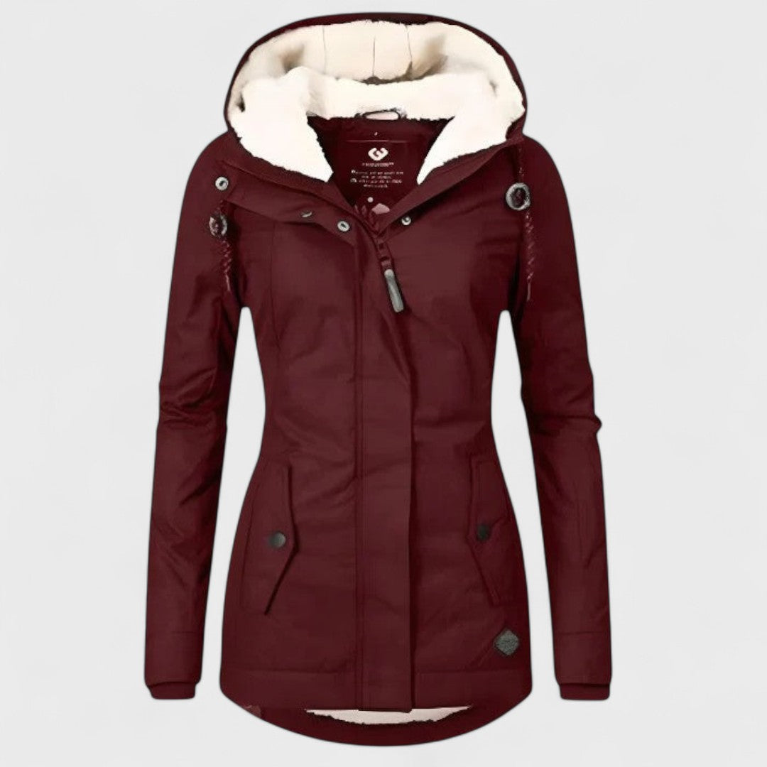 Fabienne – Veste chaude et imperméable avec capuche pour femme