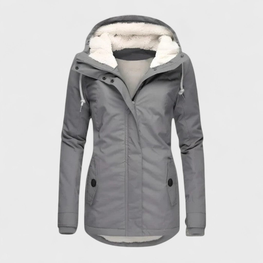Fabienne – Veste chaude et imperméable avec capuche pour femme