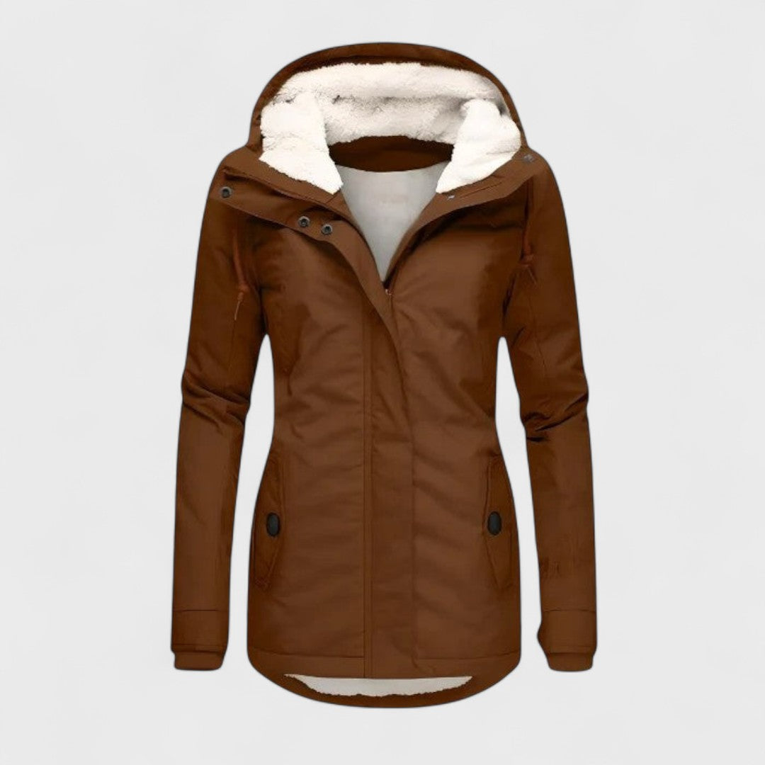Fabienne – Veste chaude et imperméable avec capuche pour femme