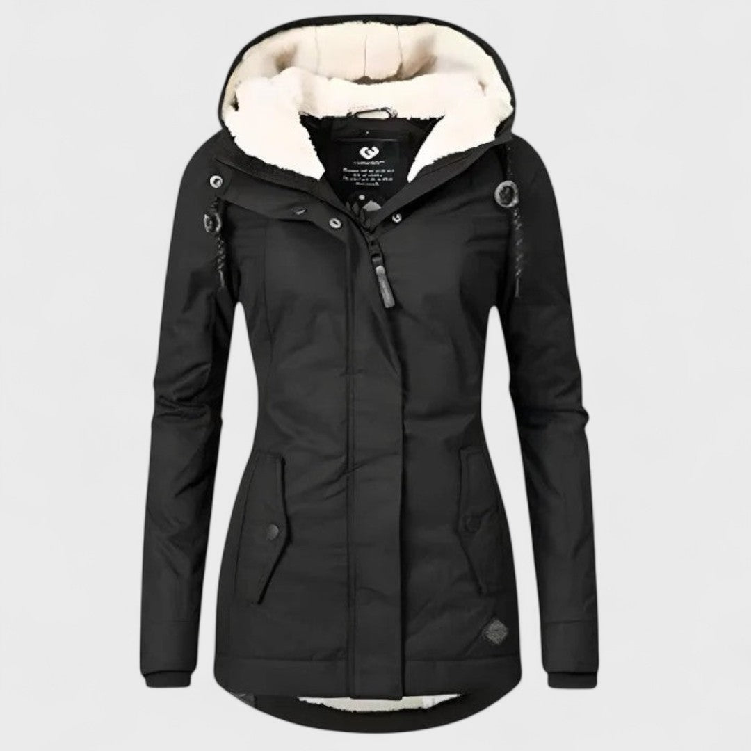 Fabienne – Veste chaude et imperméable avec capuche pour femme
