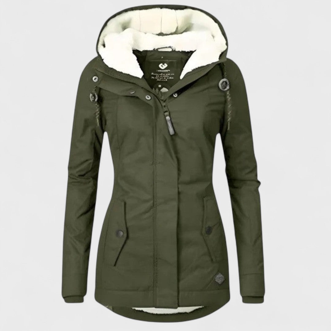 Fabienne – Veste chaude et imperméable avec capuche pour femme
