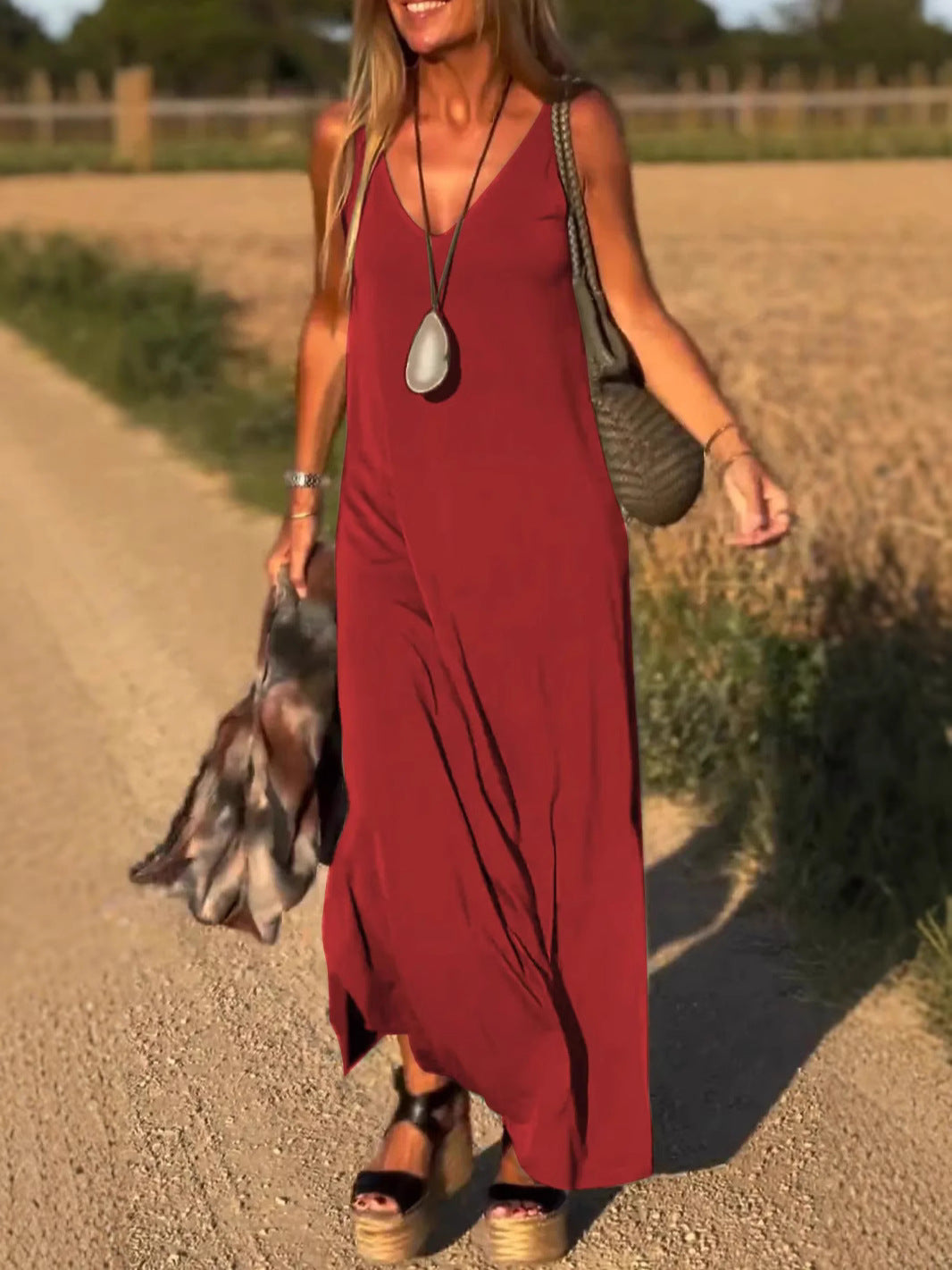 Evelyne - Élégant Robe Longue Sans Manches