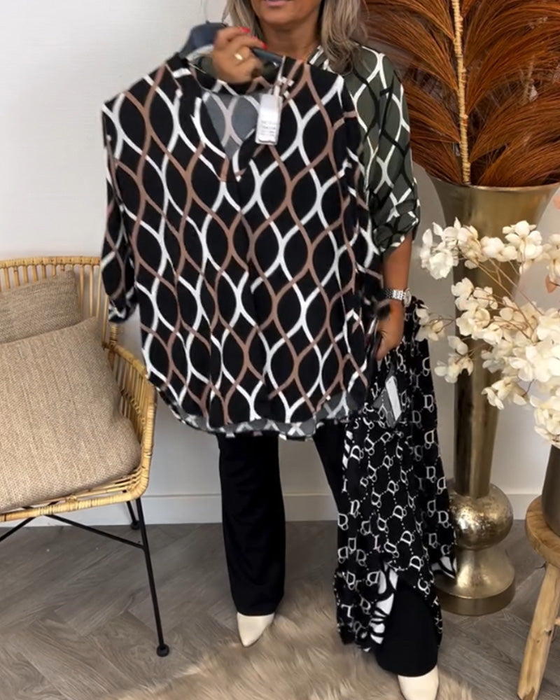 Camille – Blouse avec Imprimé Graphique