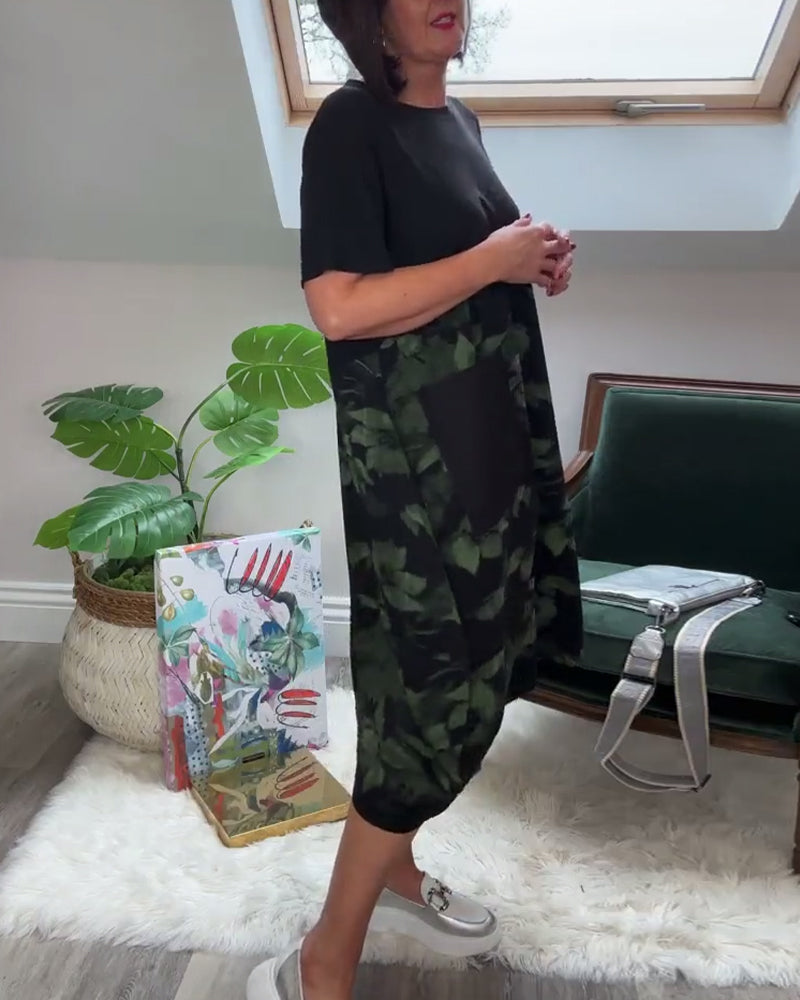 Fien™ - Robe Décontractée Patchwork à Imprimé Fleuri