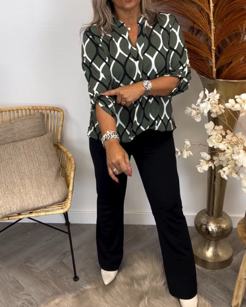 Camille – Blouse avec Imprimé Graphique