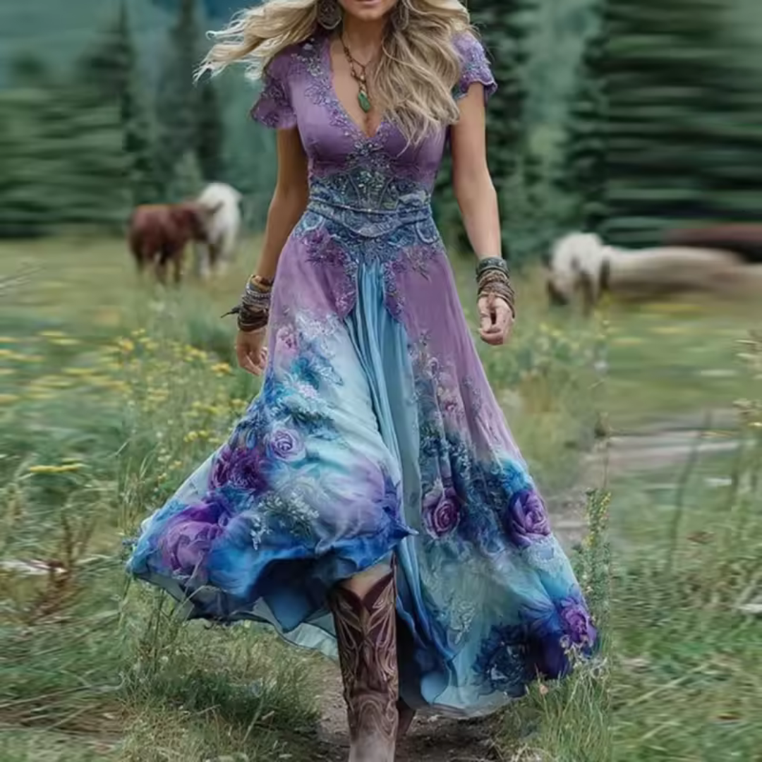 Celestine | Robe florale sur mesure et fluide