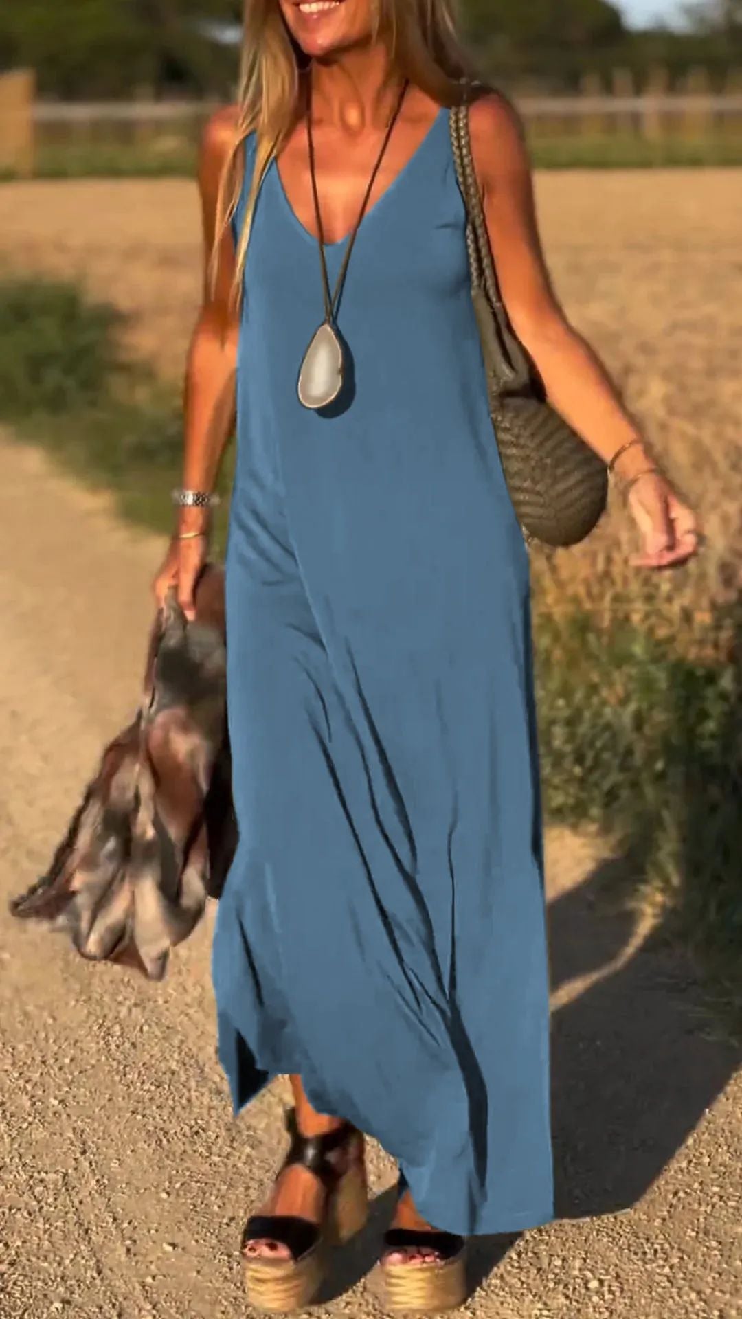 Evelyne - Élégant Robe Longue Sans Manches