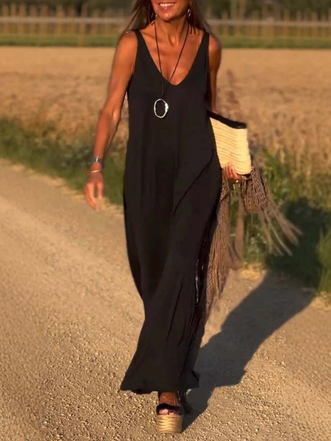 Evelyne - Élégant Robe Longue Sans Manches