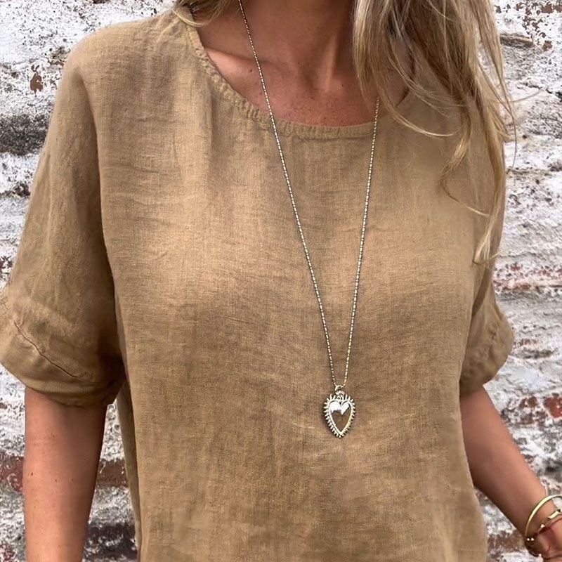 Kira™ - Blouse Décontractée en Coton et Lin