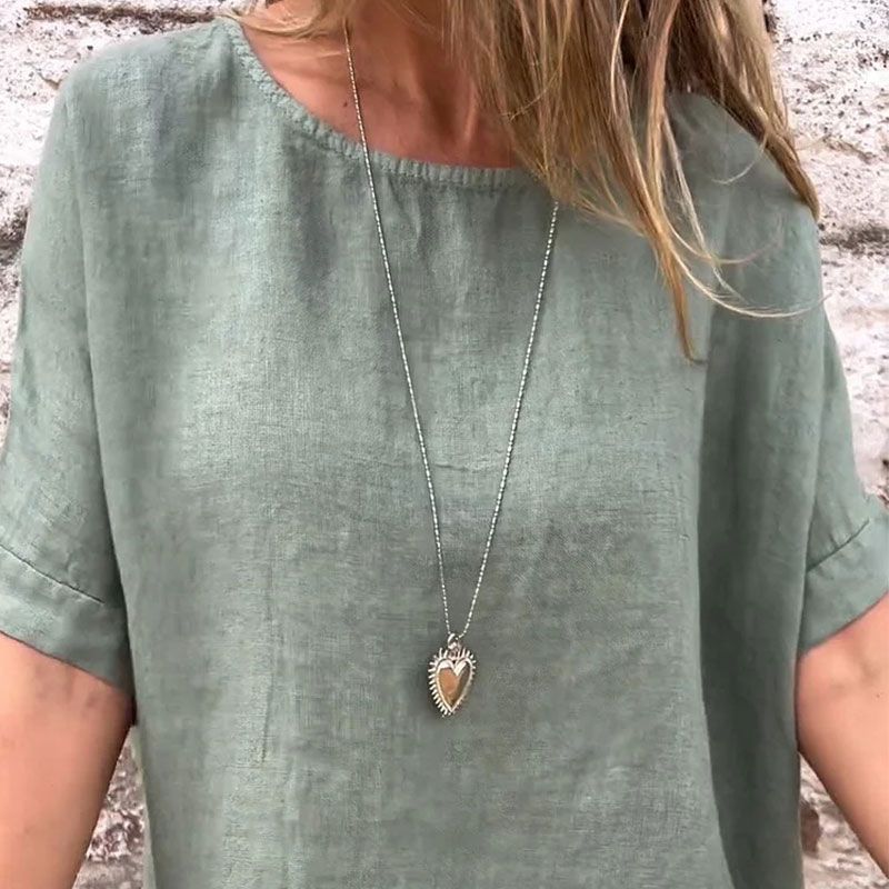 Kira™ - Blouse Décontractée en Coton et Lin