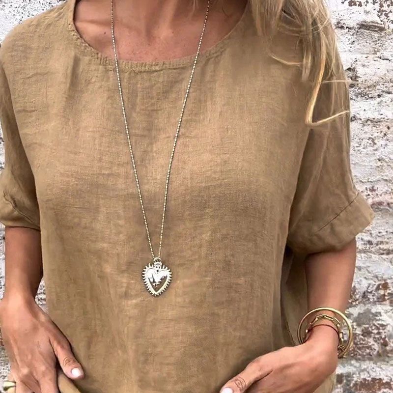 Kira™ - Blouse Décontractée en Coton et Lin