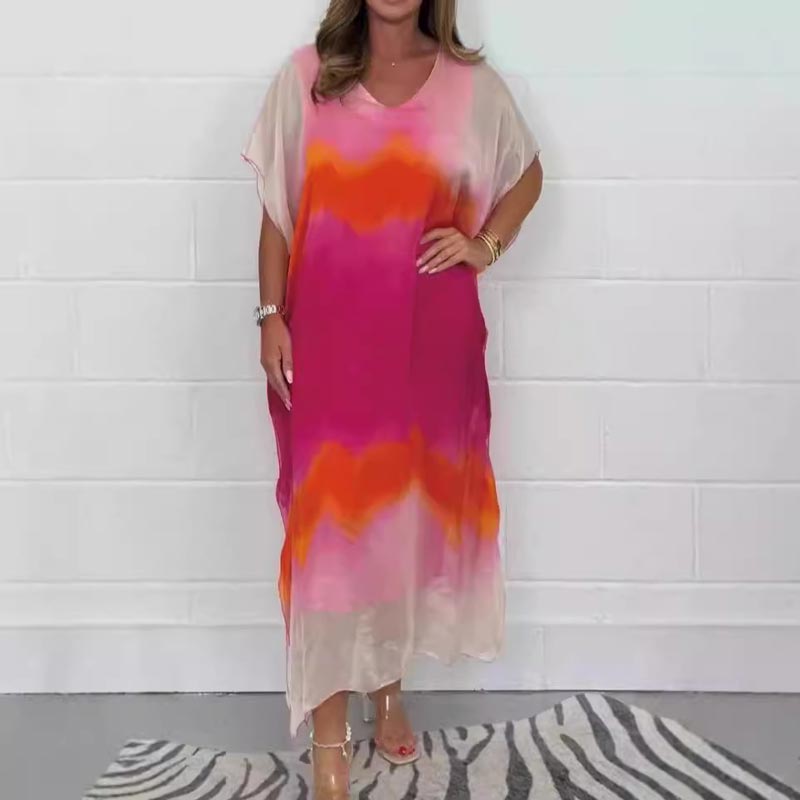 Magalie™ - Robe en mousseline avec effet Dip Dye pour femmes