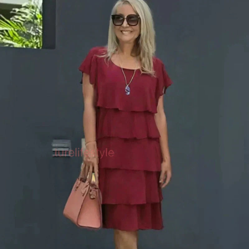 Kiki™ - Robe Femme à Découpe Ondulée et Volants