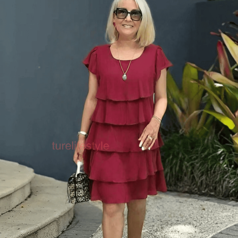 Kiki™ - Robe Femme à Découpe Ondulée et Volants