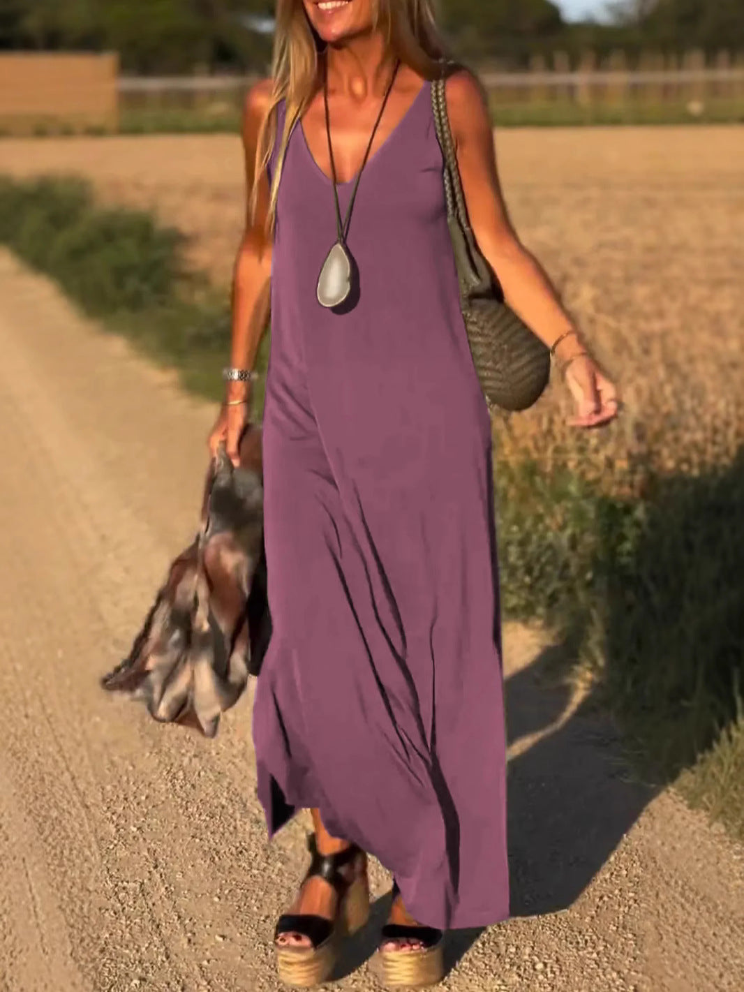Evelyne - Élégant Robe Longue Sans Manches